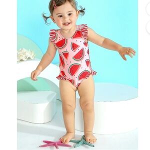 Toddler Girl Swimsuit Ruffled Sleeveless one piece
